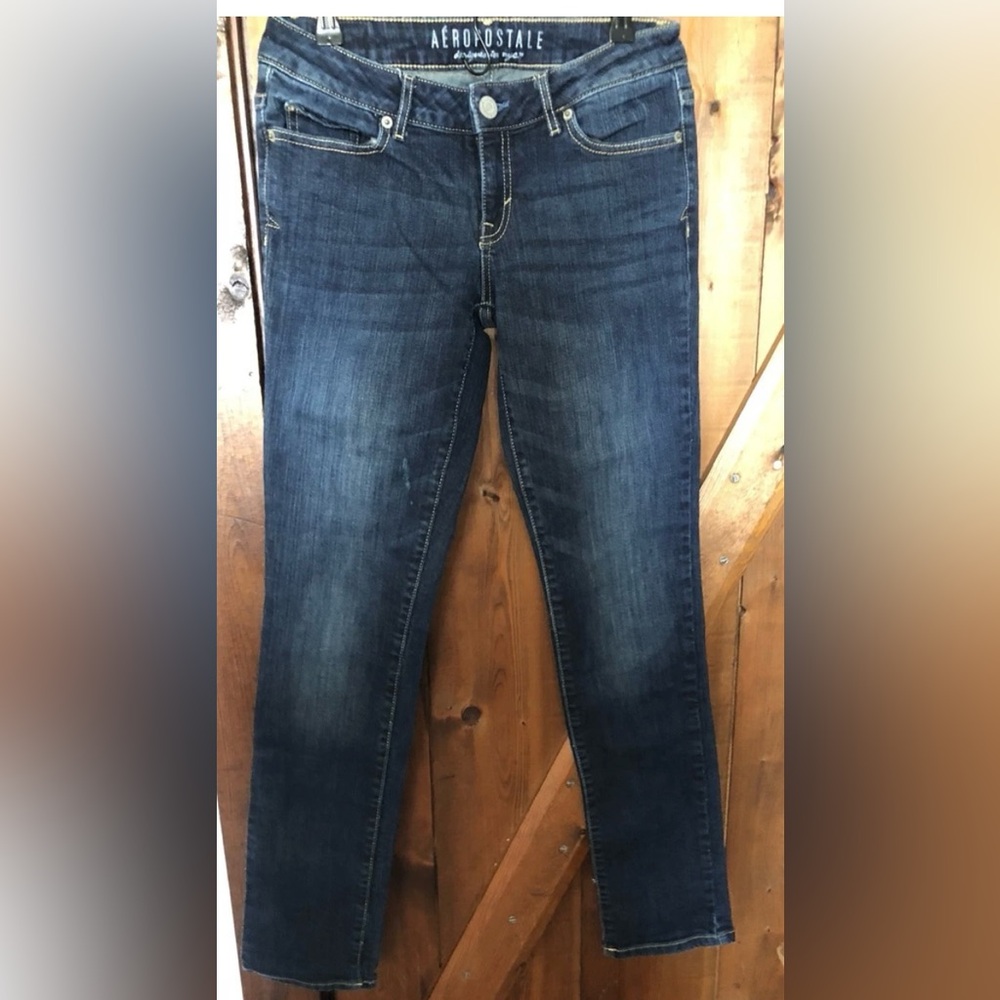 Aeropostale Dark Blue Straight Leg Jeans 2 Reg Medium Blue